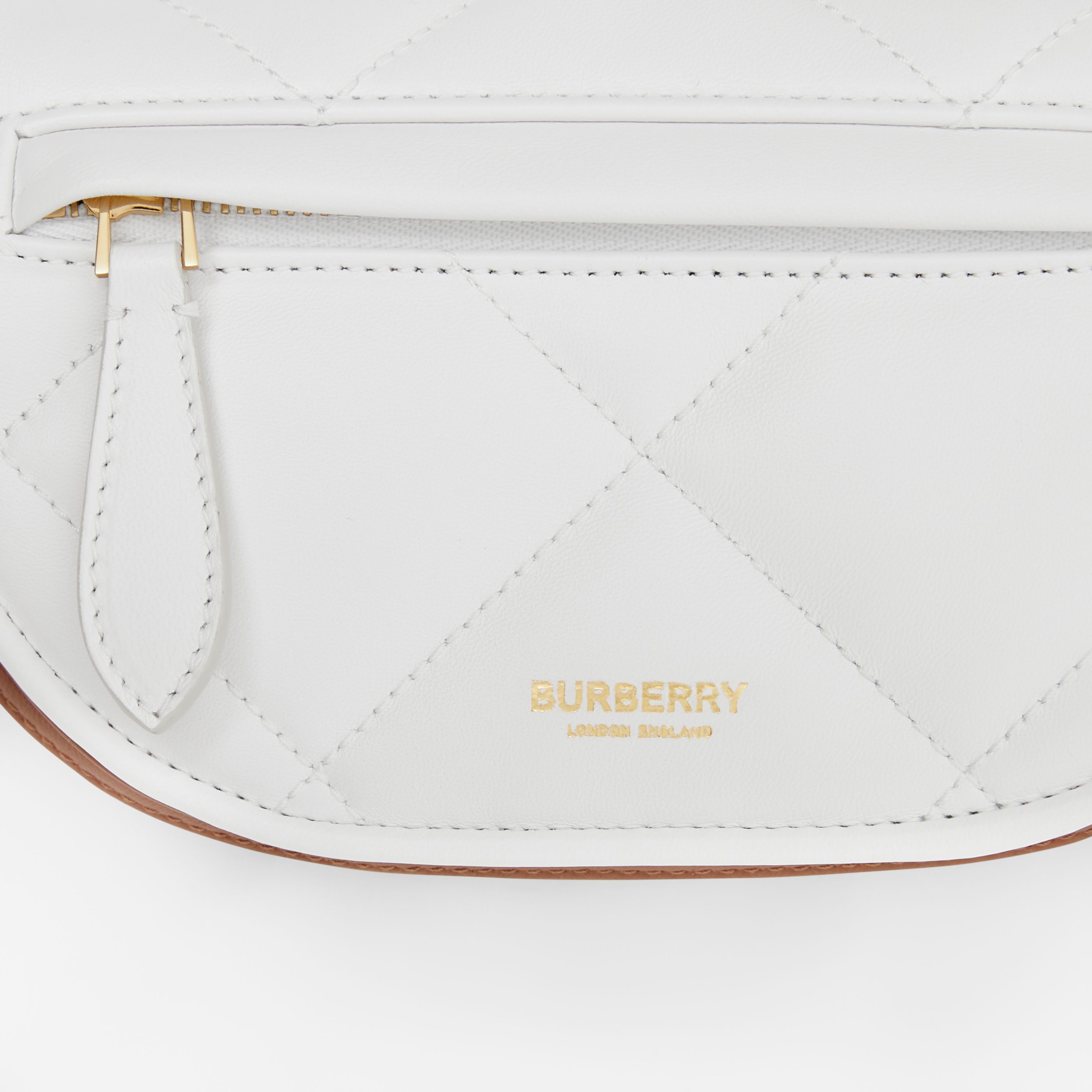 Burberry Mini Quilted Olympia Bag In White