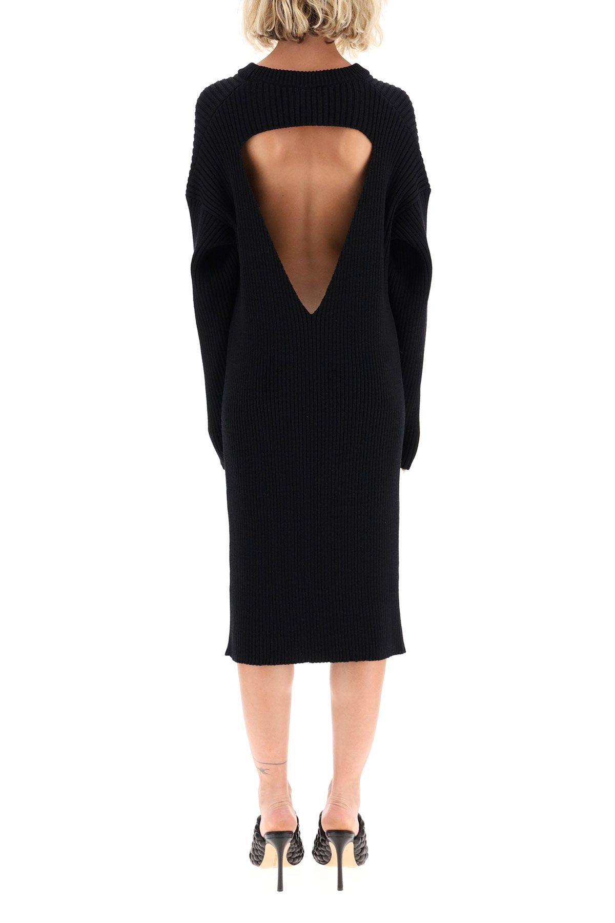 BOTTEGA VENETA CUT-OUT KNEE-LENGTH SWEATER DRESS