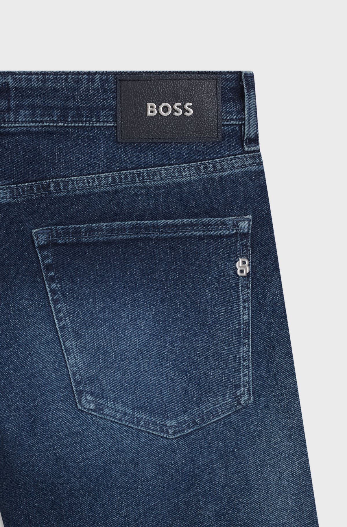 Hugo Boss Slim-fit Jeans In Rinse-washed Comfort-stretch Denim In Blue