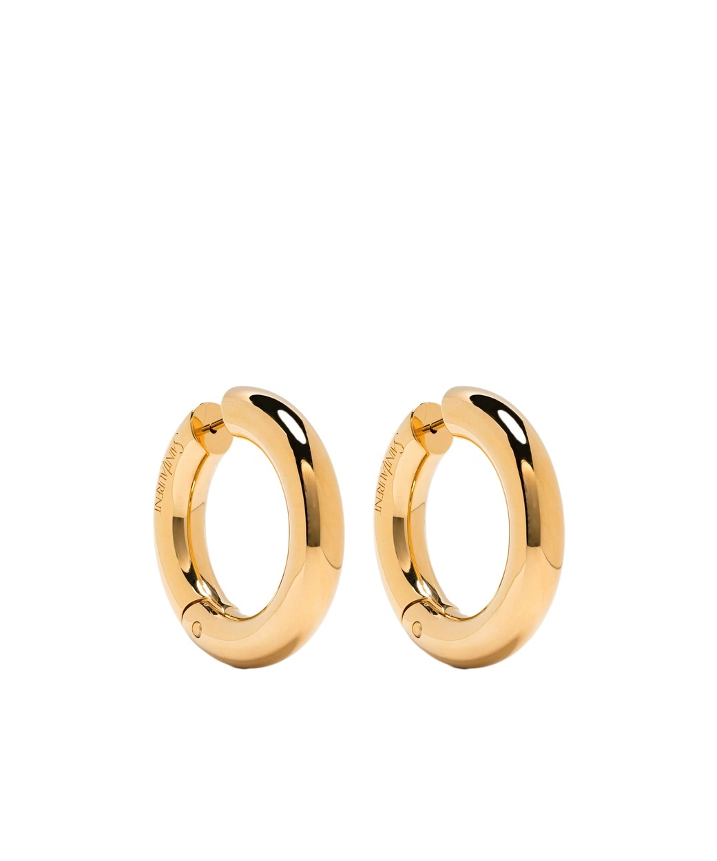 Saint Laurent Tube-hoop Earrings In Yellow