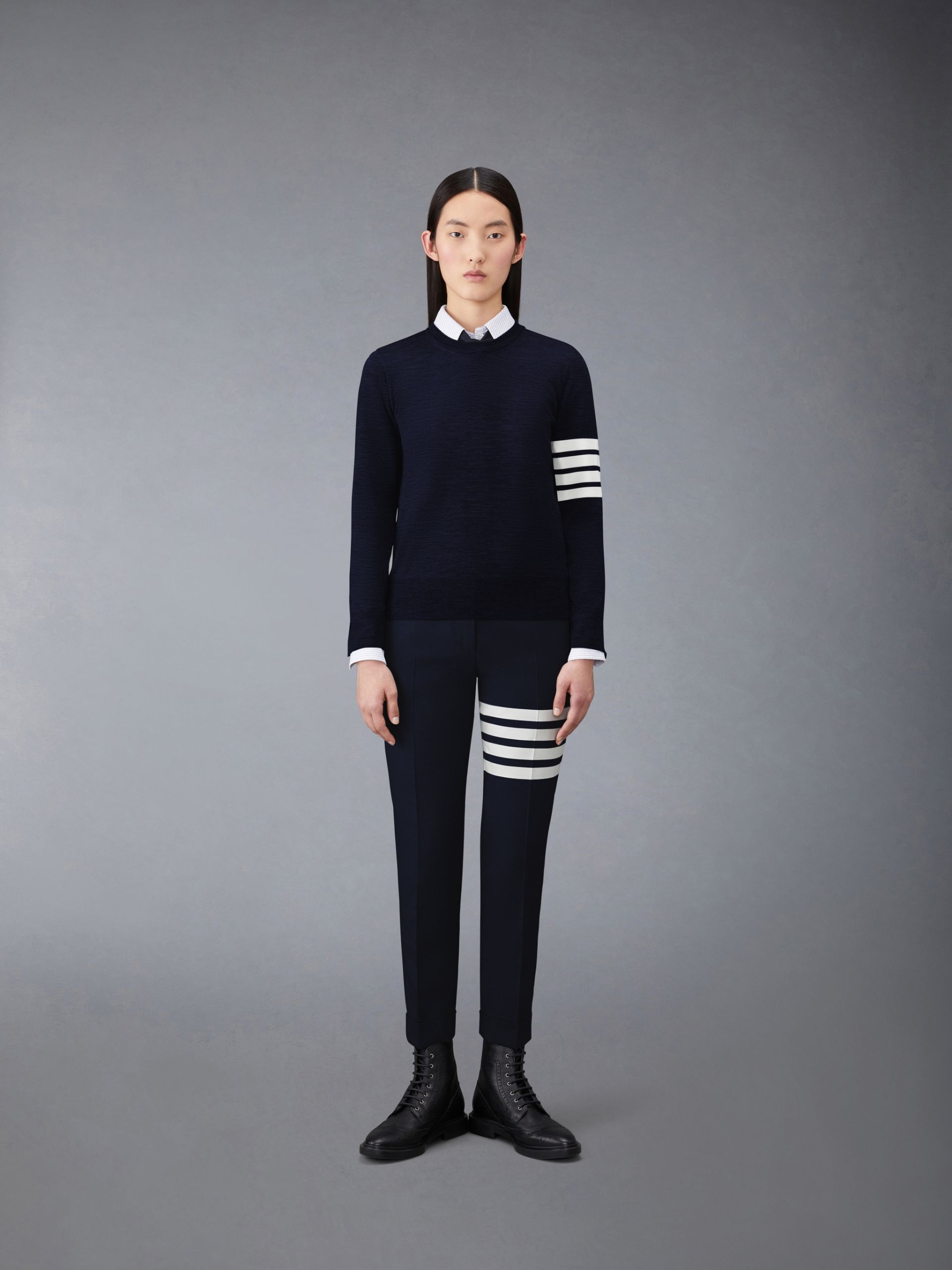 Thom Browne 4-bar Merino Jumper In Black
