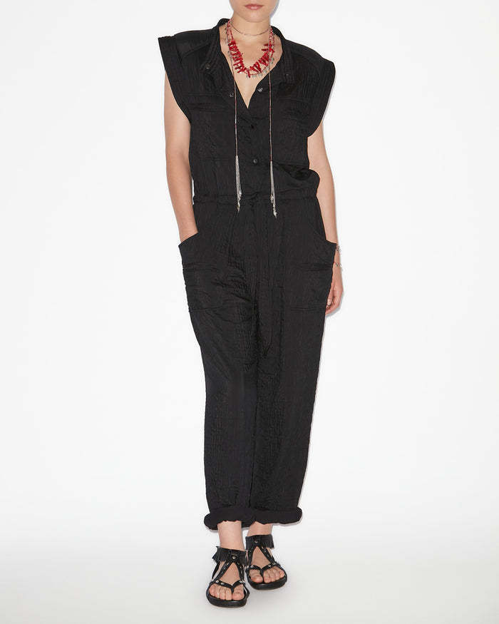 Isabel Marant Étoile Suzie Belted Voile Jumpsuit In Black