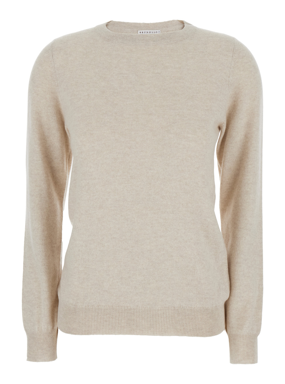 Brunello Cucinelli Beige Sweater With Round Neck In Cashmere Woman