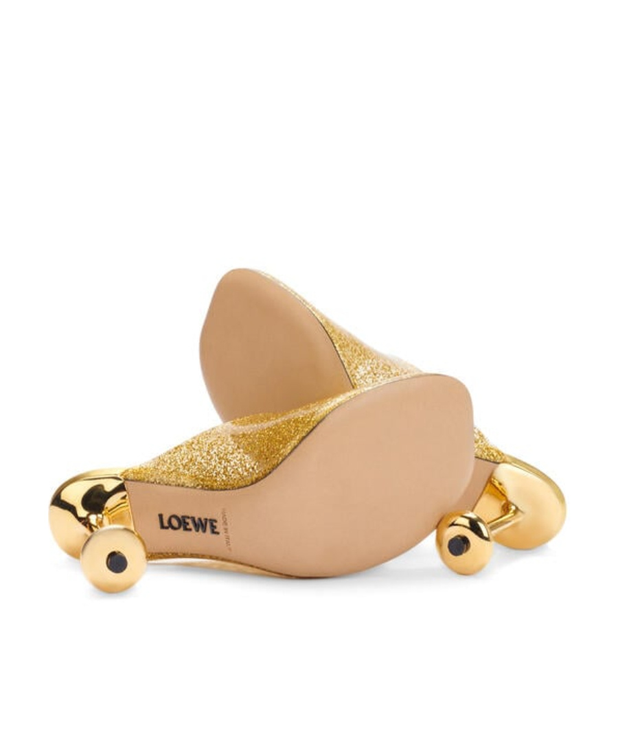 Loewe 105mm Toy Transparent Mules In Nude