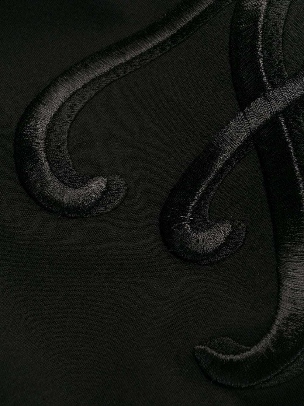 Fendi Ff Embroidered Side Split T-shirt In Black