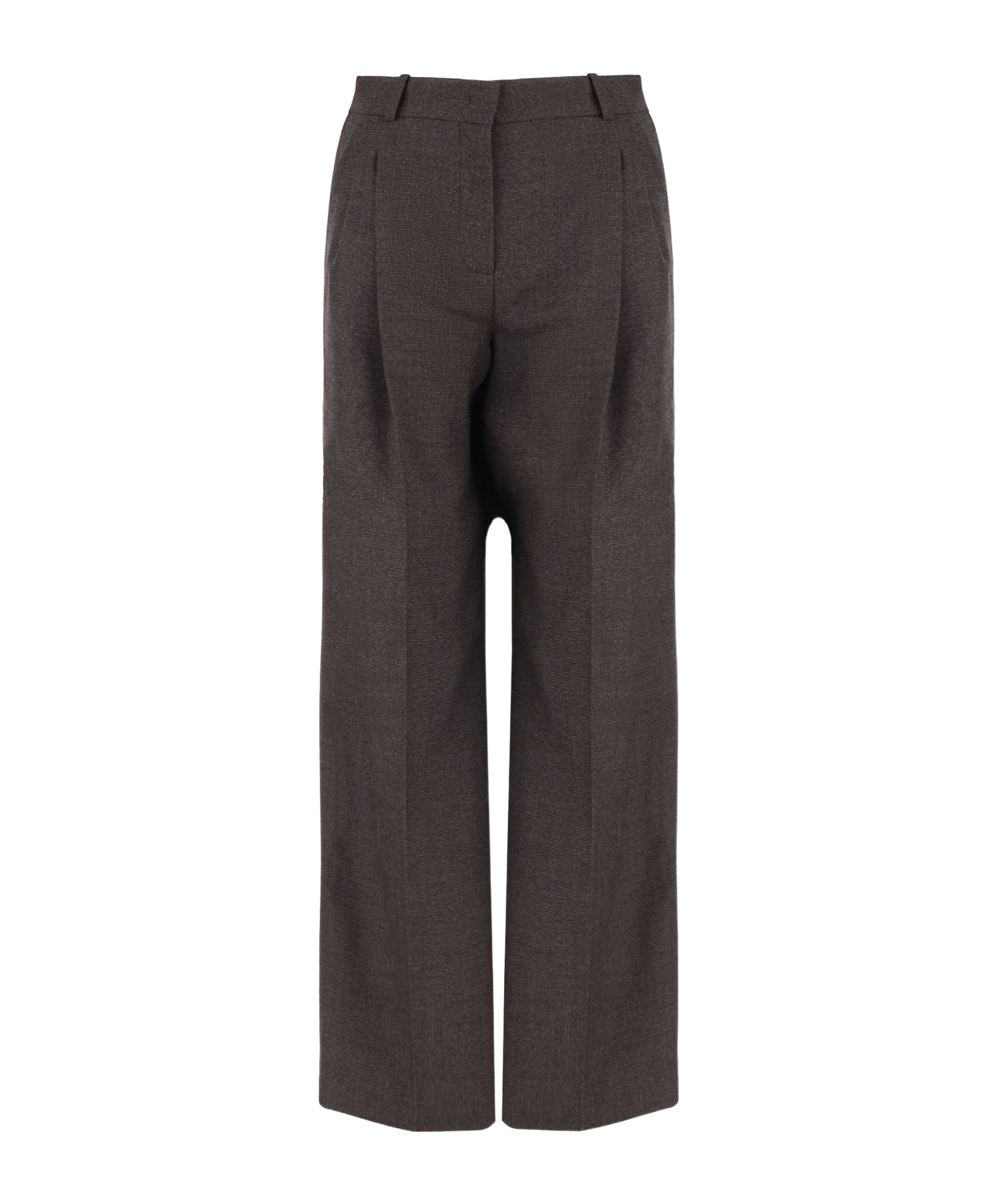 Ql2 Mafalda Wool Straight-leg Pants In Brown