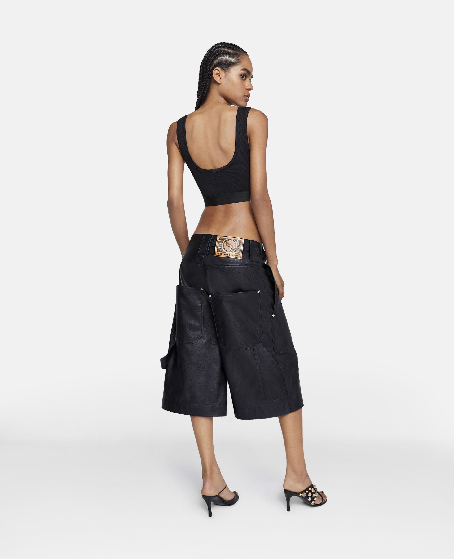 Stella Mccartney S-wave Tape Crop Top In Black