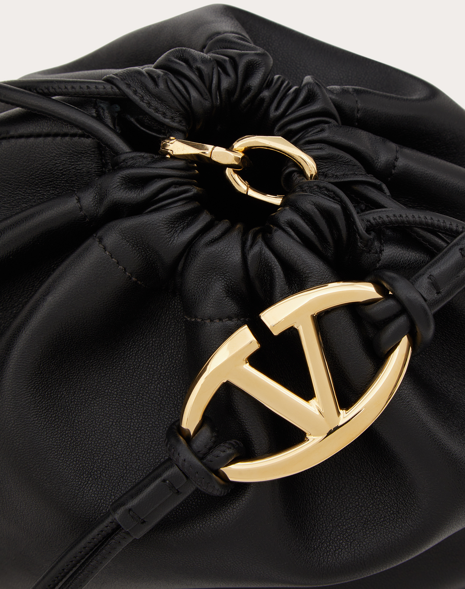 Valentino Vlogo Signature Drawstring Bag In Black