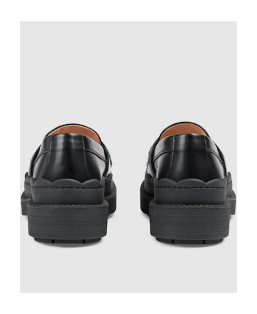 Gucci 60mm Logo-embossed Leather Loafers In Black