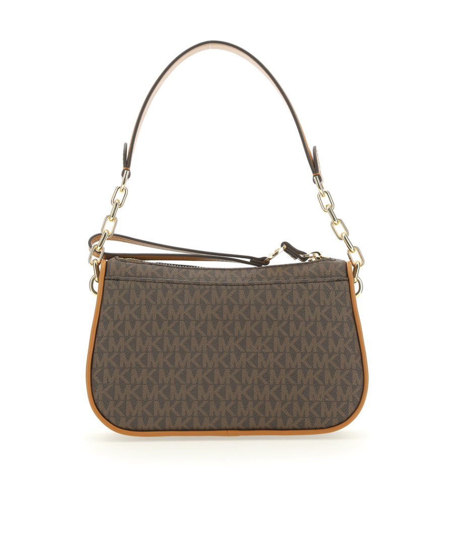 Michael Kors Jet Set Monogram-print Shoulder Bag In Black