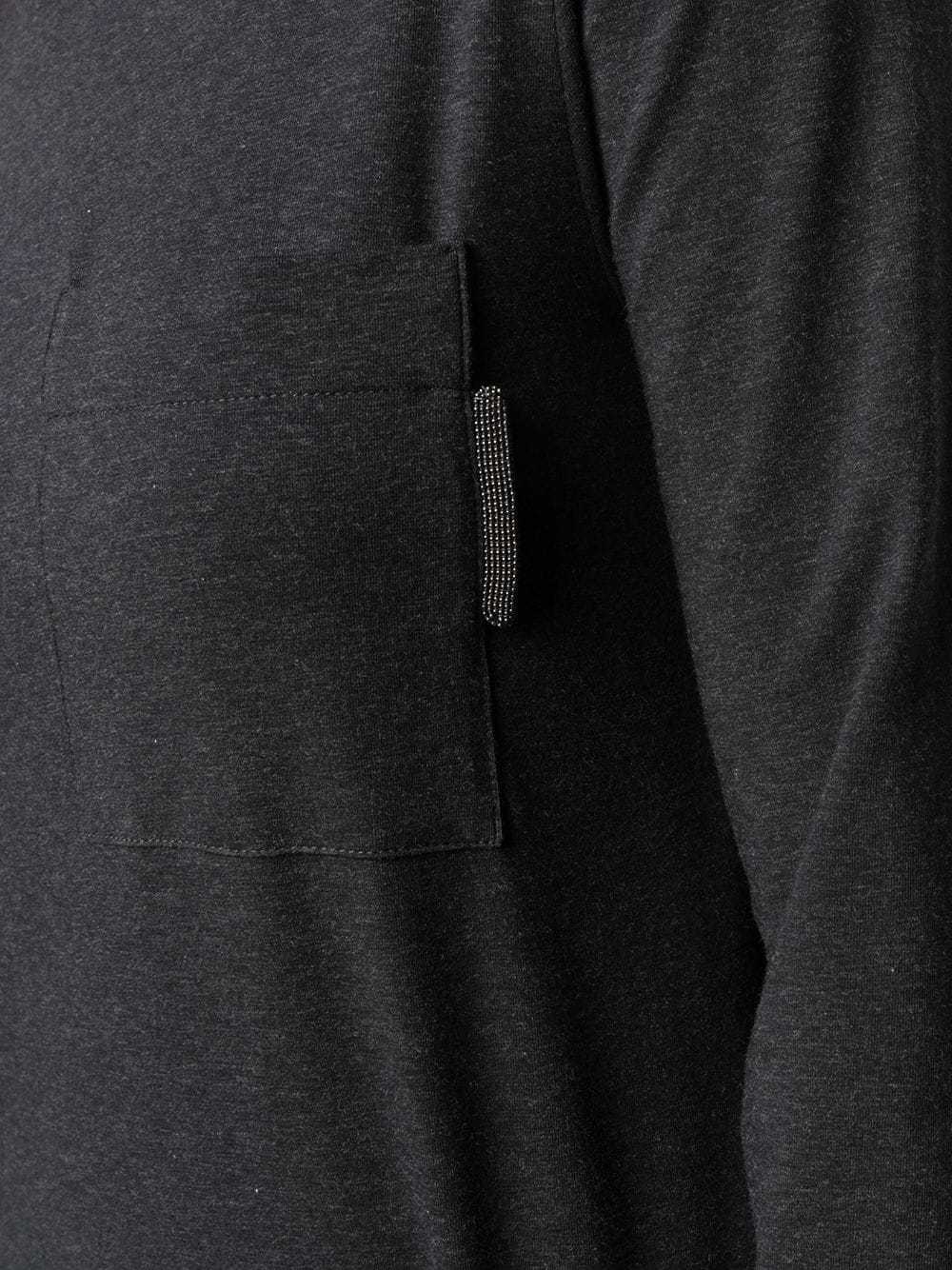 Brunello Cucinelli Ribbed Cotton-blend Jersey Long-sleeved T-shirt In Black