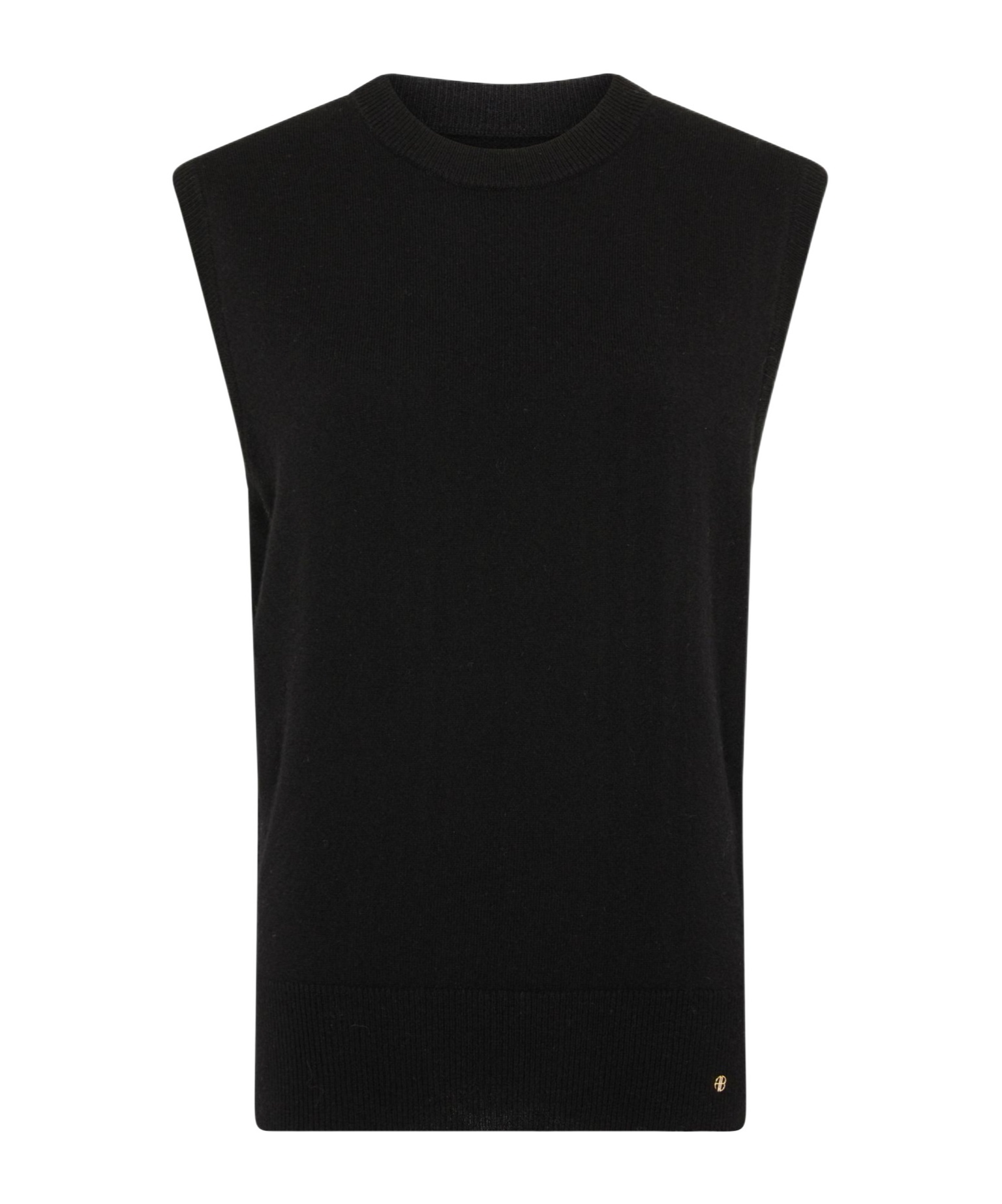 Shop Anine Bing Sleeveless Knitted Vest In Black