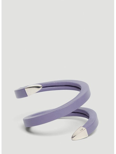 Bottega Veneta Leather Cuff Bracelet In Purple