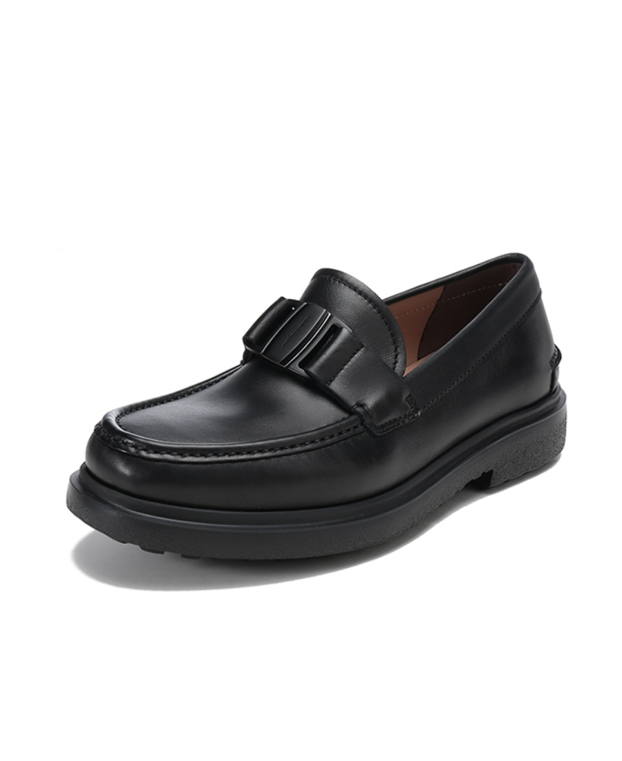 Ferragamo Plano Series Leisure Business Shoes In Black