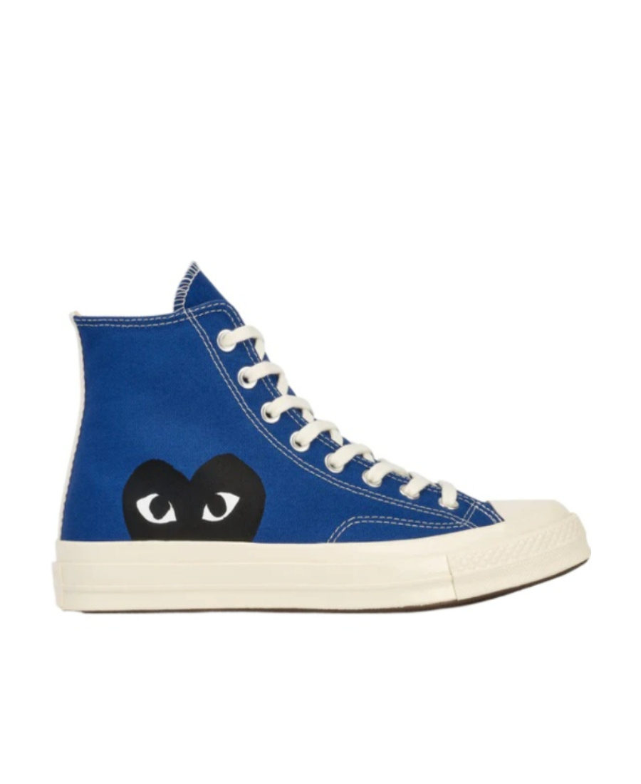 Shop Comme Des Garçons Play Logo Lace Up Casual Sports Shoes In Blue