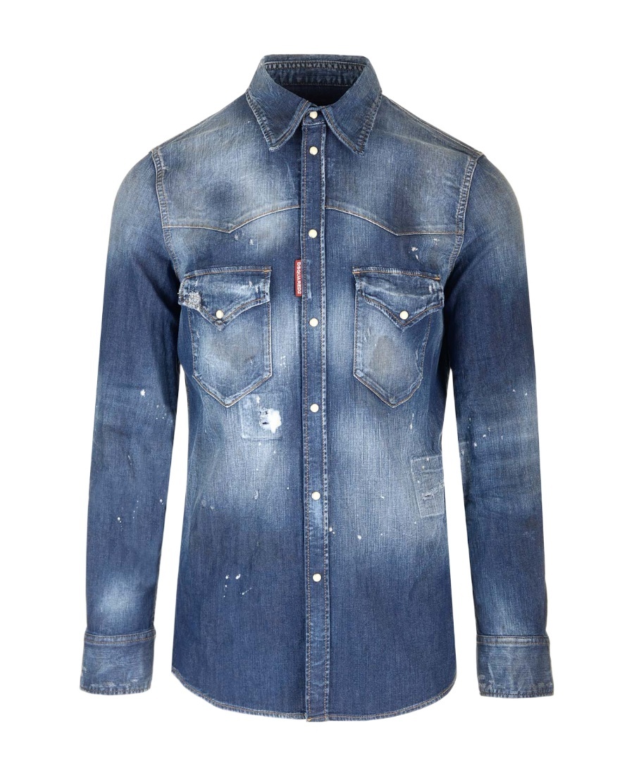 Dsquared2 Fashion Western Shirt In Blue