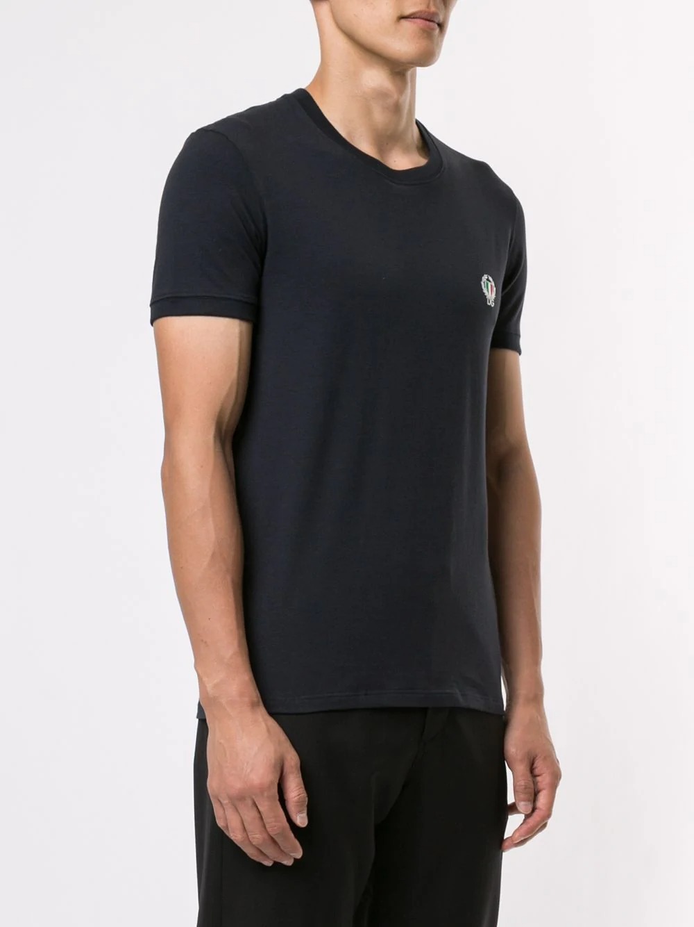 Dolce & Gabbana Crown And Laurel Patch Crewneck T-shirt In Black