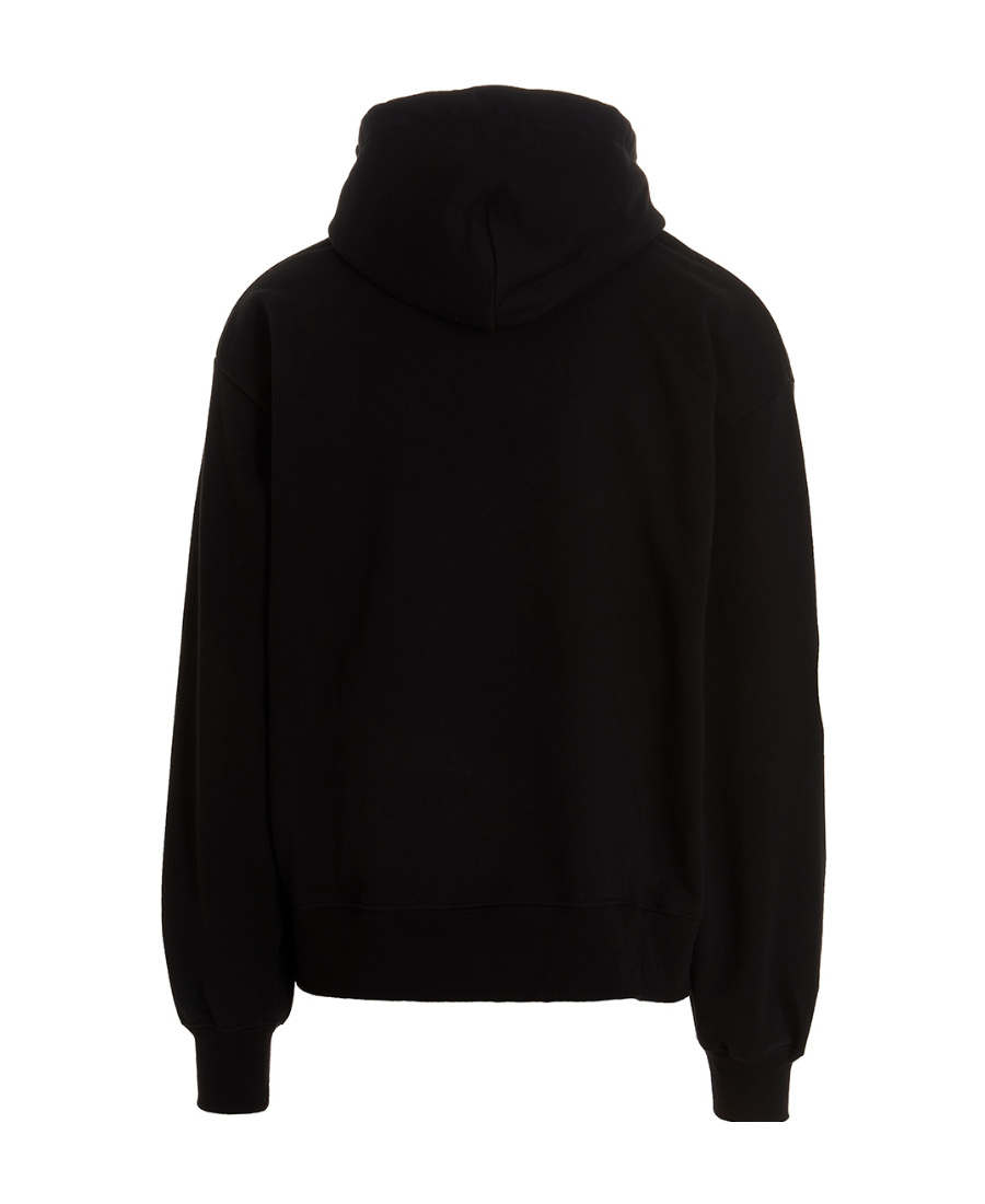 Gcds Black Waved Logo Hoodie In Black