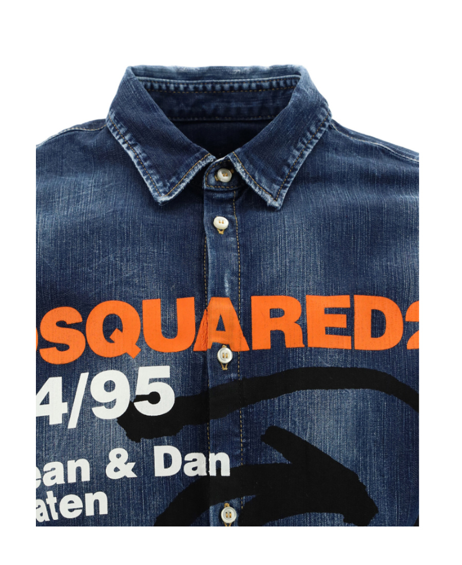 Dsquared2 Logo-print Shirt In Blue