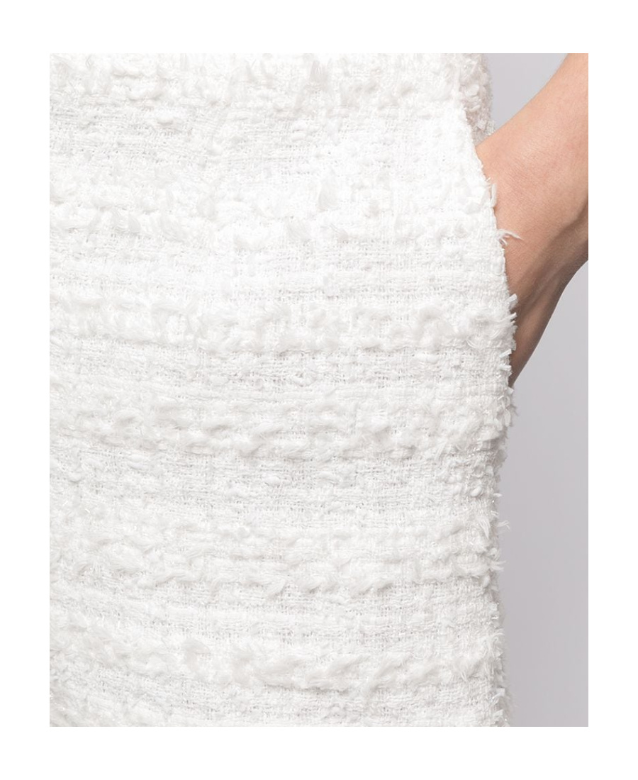 Edward Achour Paris High-waisted Tweed Shorts In White