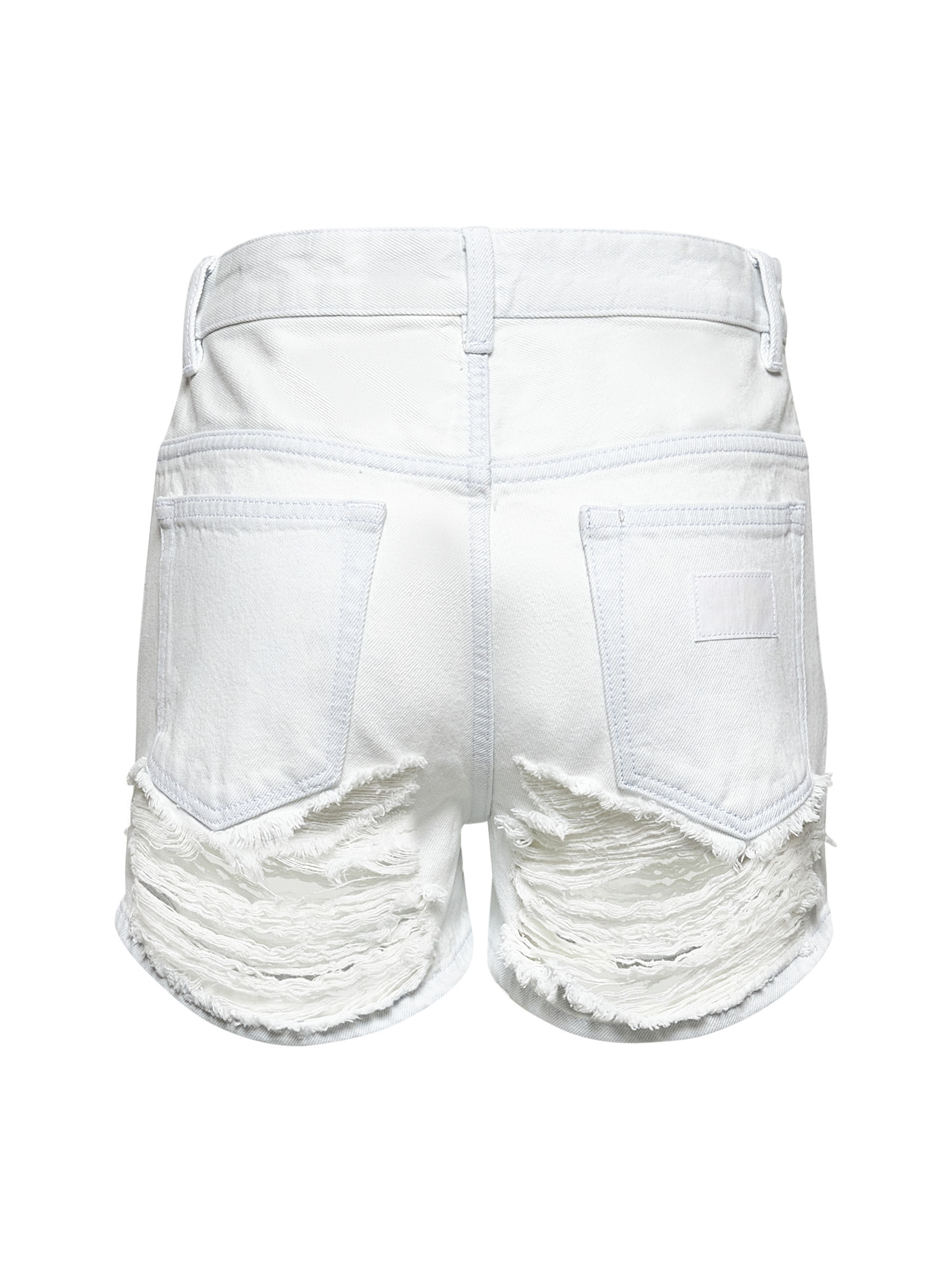 Mm6 Maison Margiela Distressed Denim Shorts In White