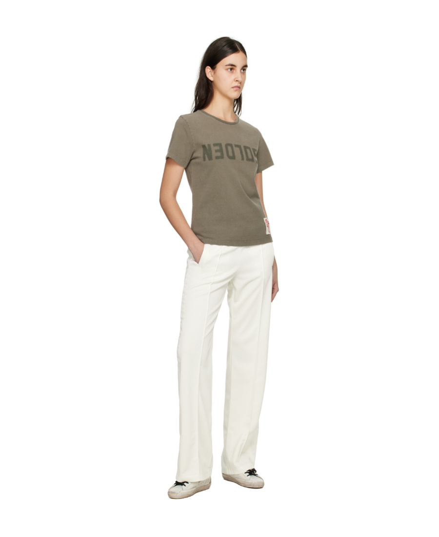 Golden Goose Deluxe Brand Army Green Cotton Doris T Shirt In Multicolor