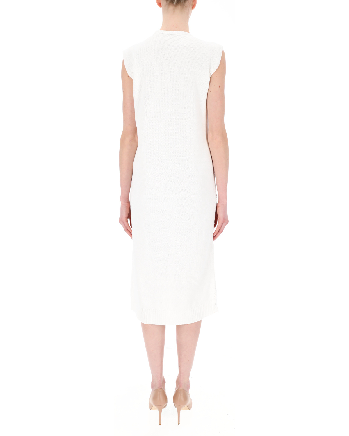 Fabiana Filippi Hollowed-out V-neck Dress In White