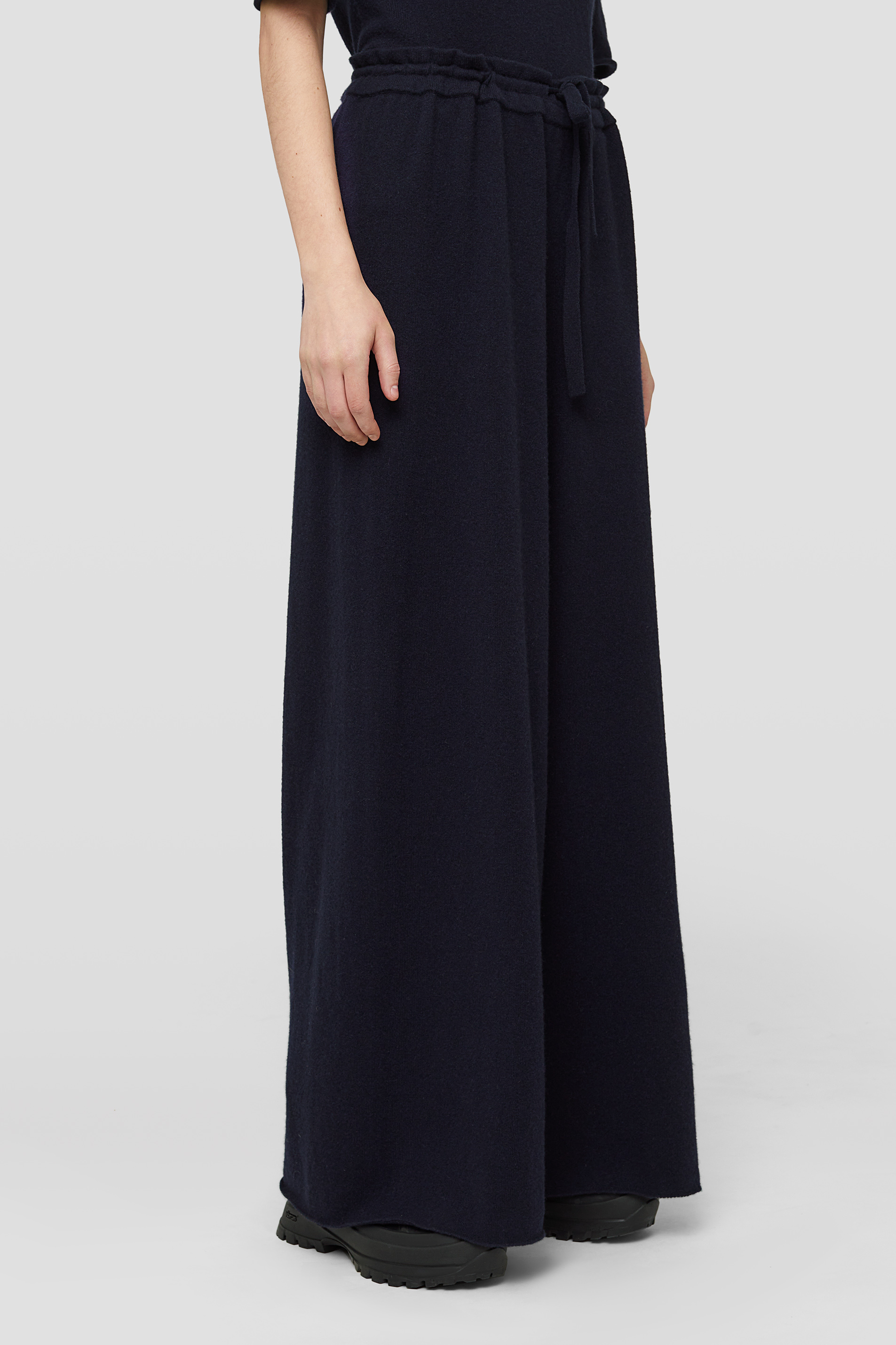 Jil Sander Drawstring Wide-leg Trousers In Black
