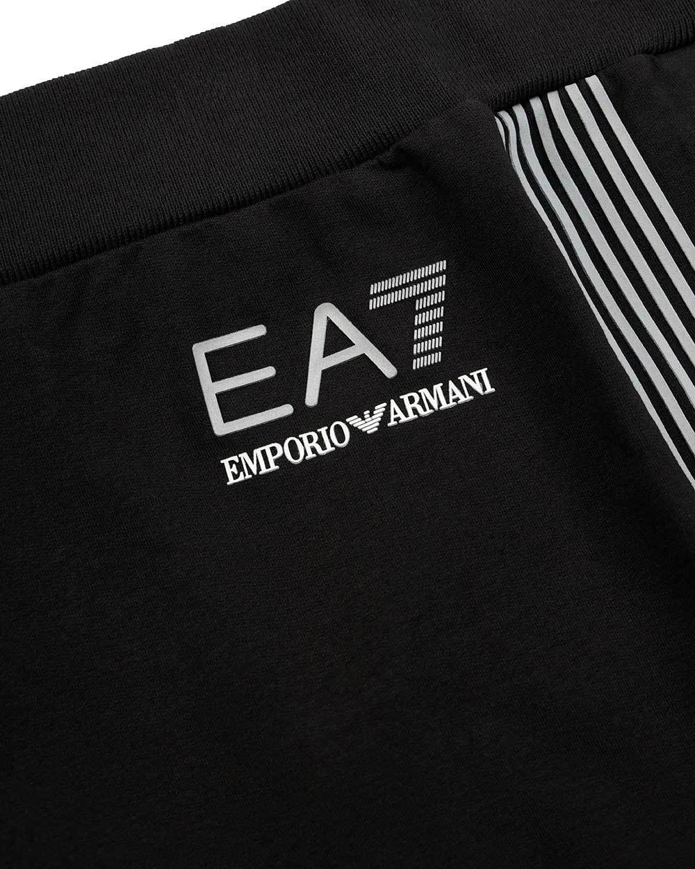 Ea7 Black Logo Two-piece Sports Suit In Black