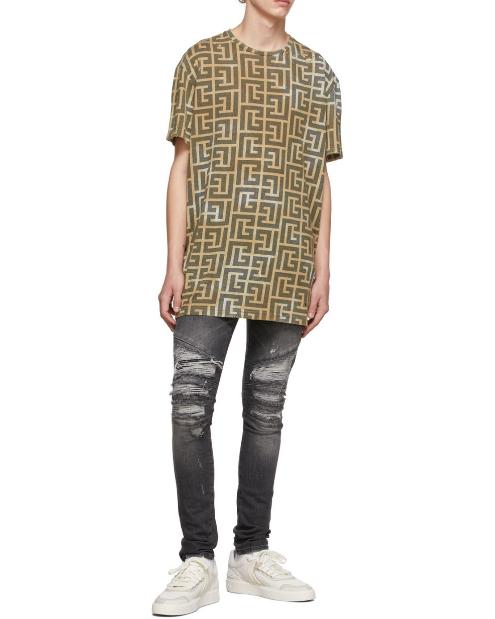 BALMAIN MONOGRAM-PRINT SHORT-SLEEVED T-SHIRT