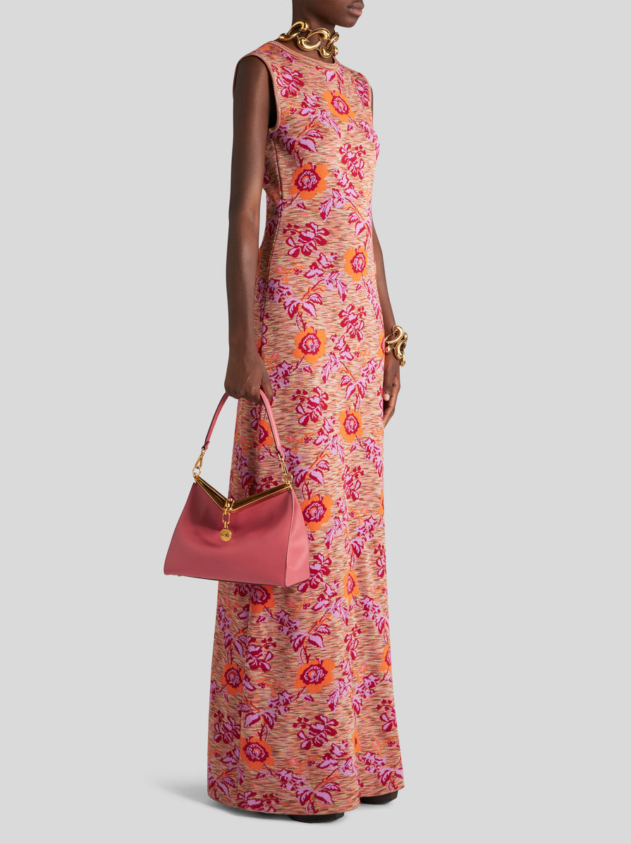 Etro Medium Vela Leather Shoulder Bag In Red
