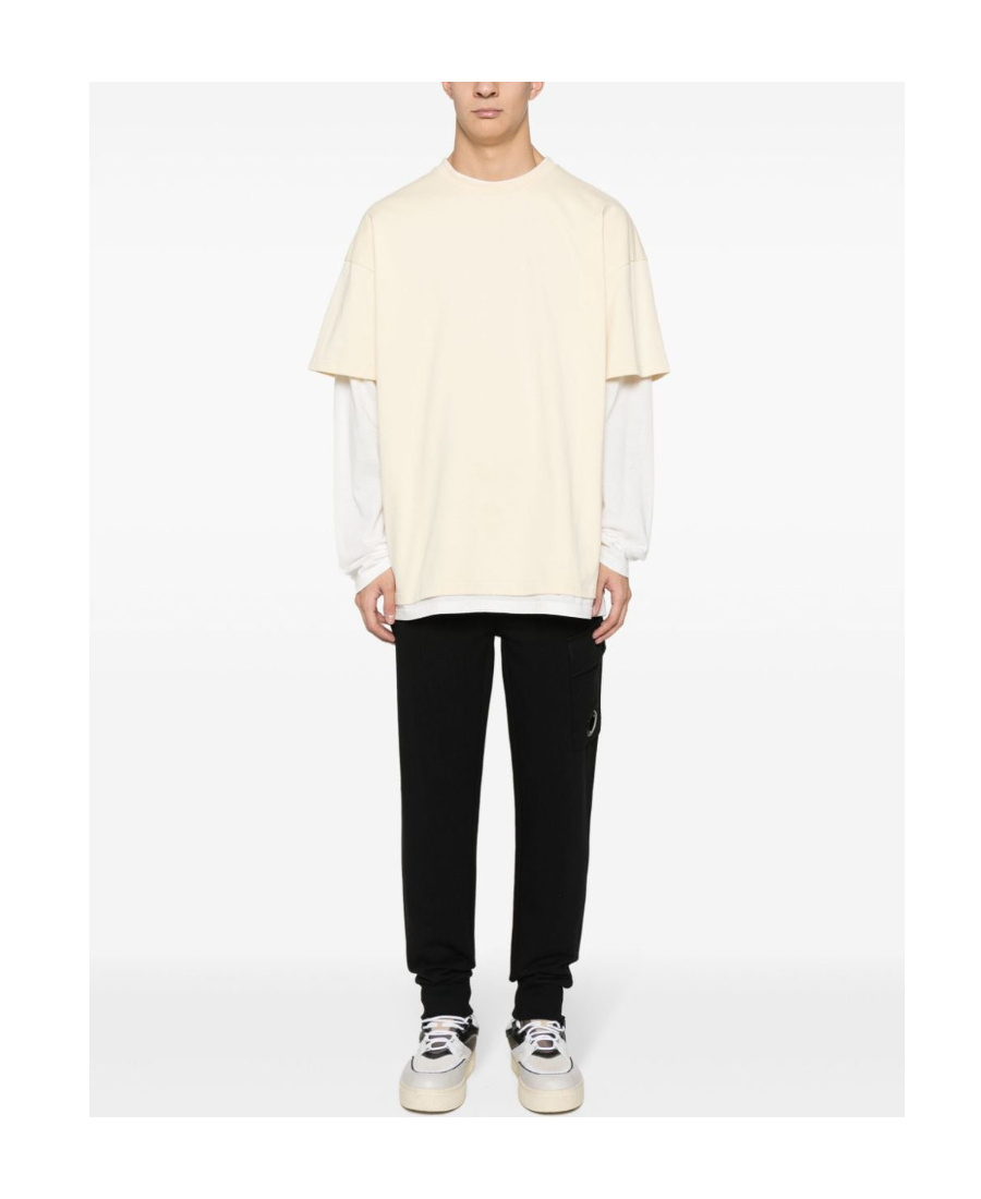 C.p. Company Diagonal Raised Fleece Lens Sweatpants In Black