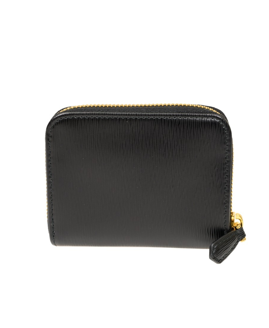 Prada Zipper Logo Change Wallet In Black