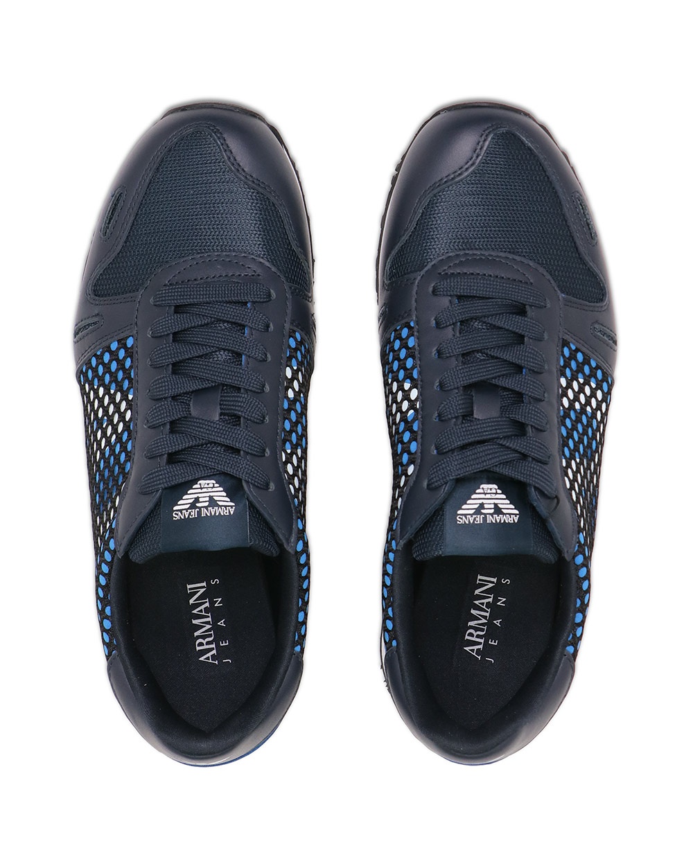 Armani Jeans Logo Details Casual Sports Shoes In Black