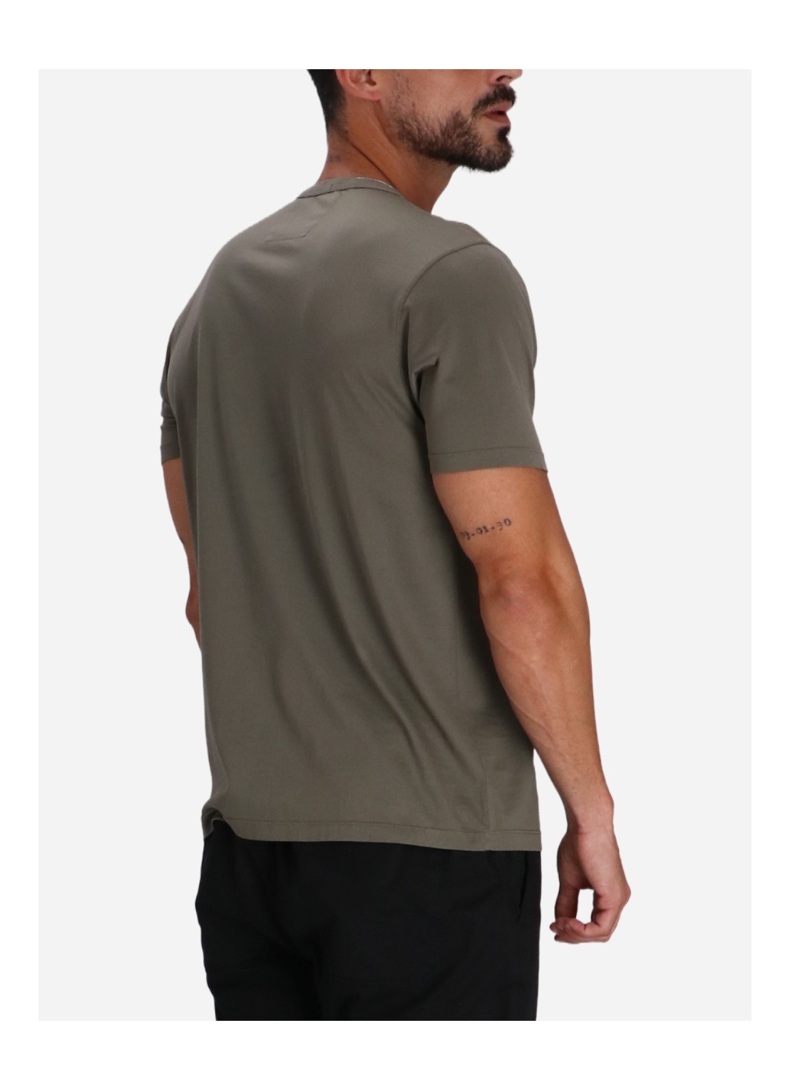 C.p. Company Crew Neck Cotton T-shirt Patch In Green