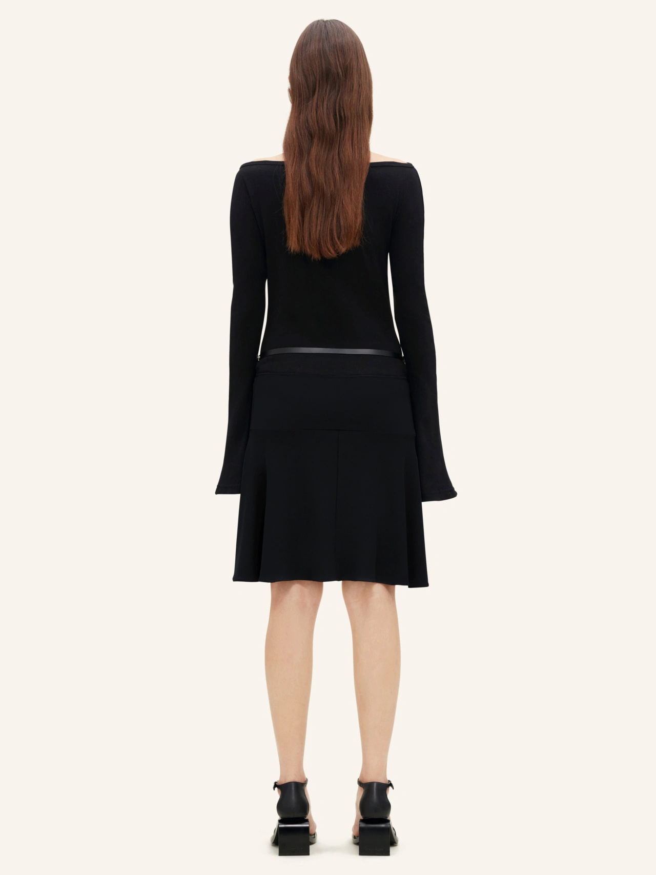 Courrèges Courreges Women Slash Ellipse Crepe Jerse Mini Skirt In Black