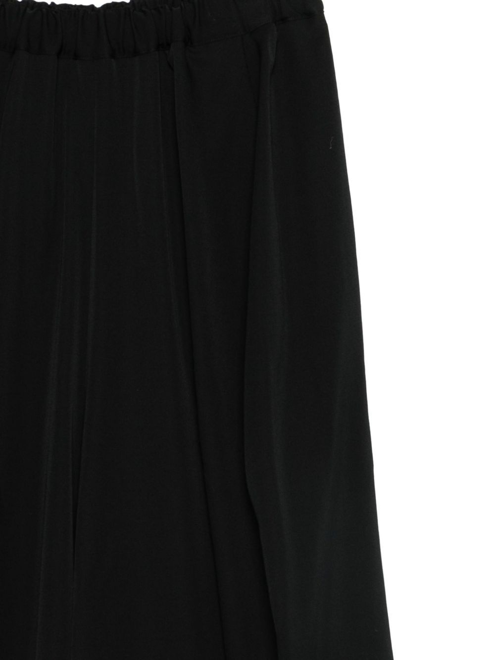 Comme Des Garçons Wide Leg Draped Trousers With Elastic Waistband In Black