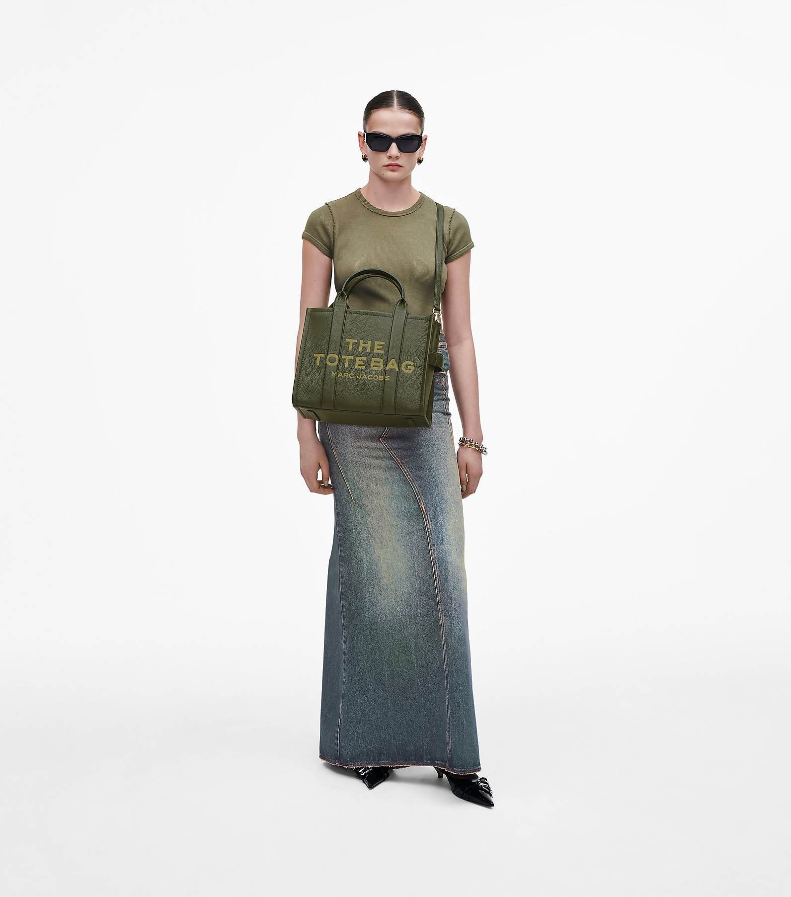Marc Jacobs The Small Leather Tote Bag In Green
