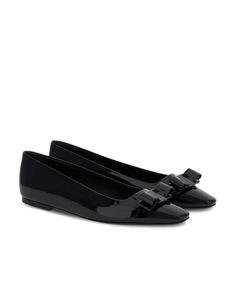 Ferragamo Woman Ballet Flats Black Size 5.5 Calfskin In Black