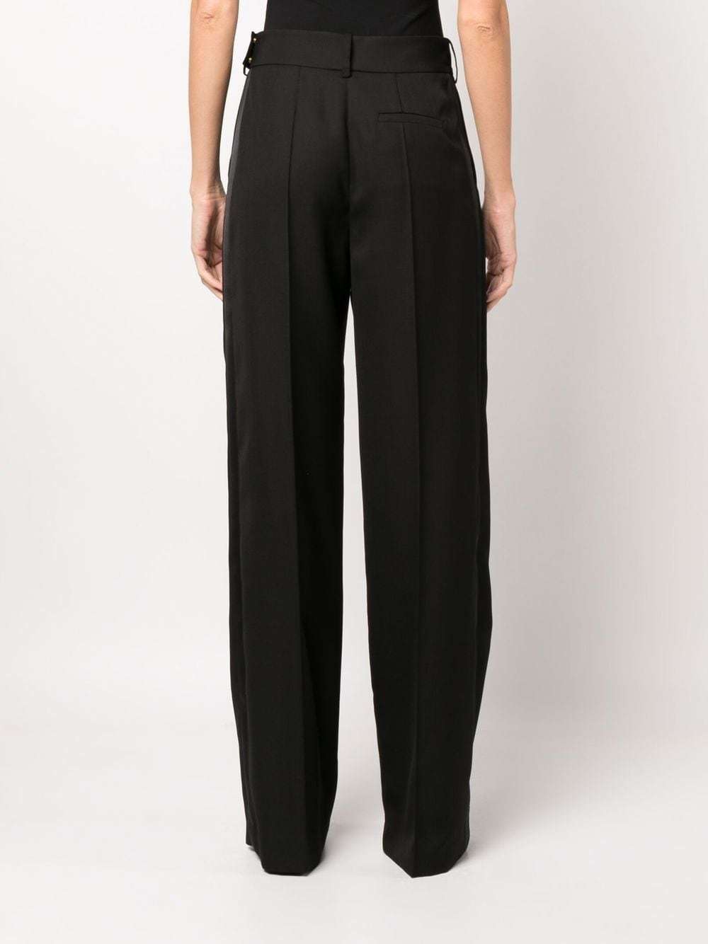 Alexandre Vauthier High Waist Wool Tailored Trousers In Black