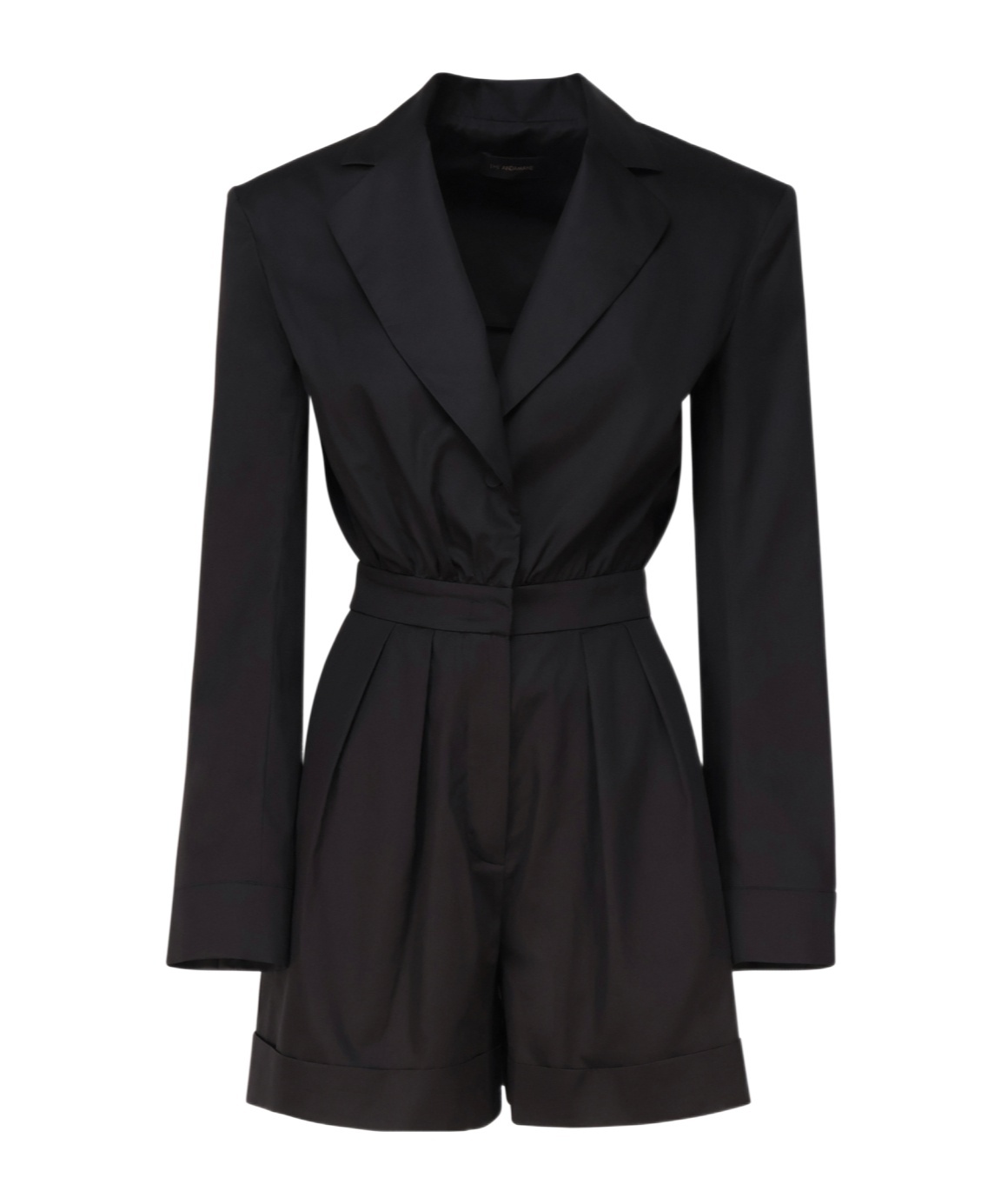 The Andamane Long-sleeved One-piece Shorts In Black