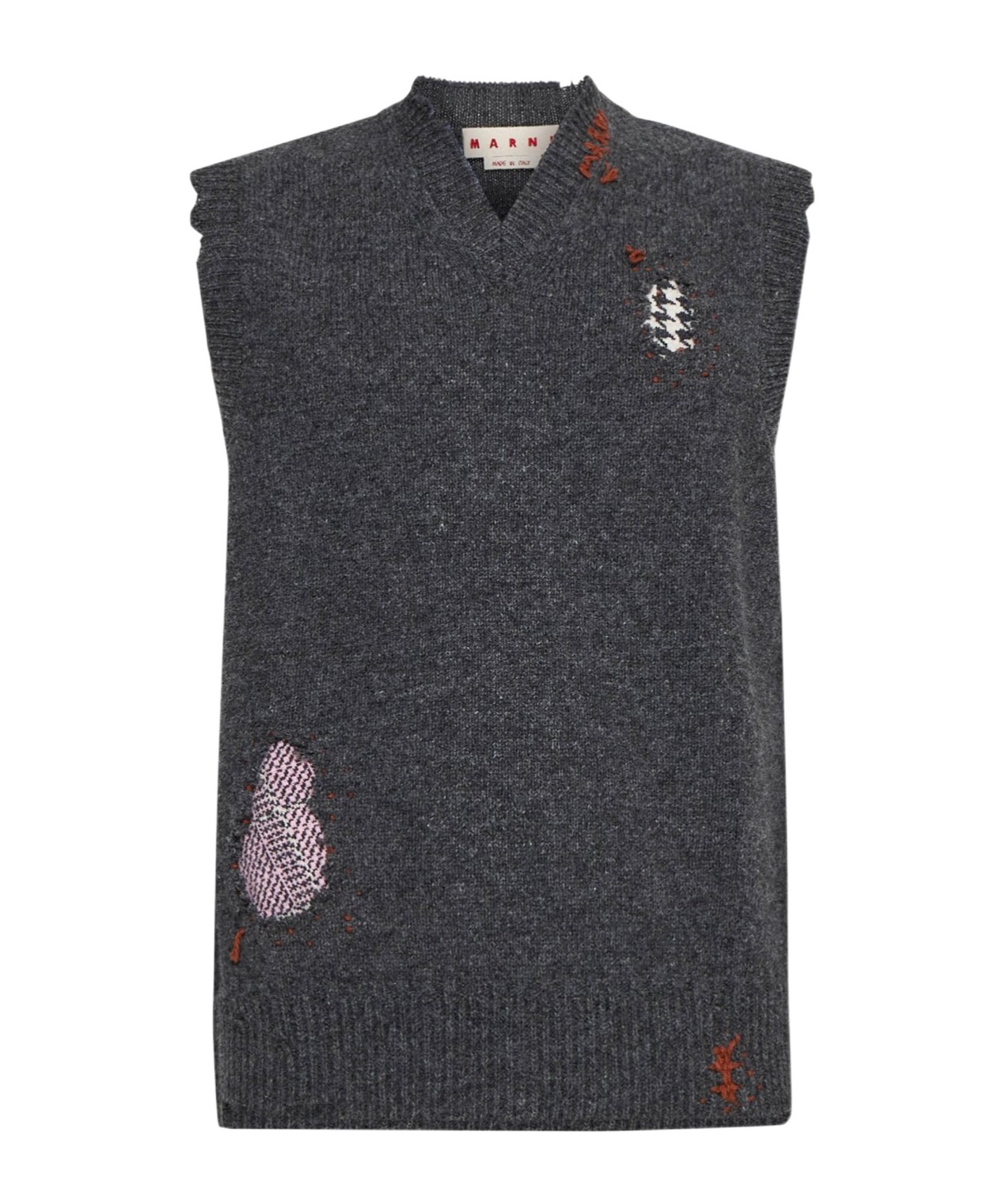 Marni Patch-detail Virgin Wool Vest In Black