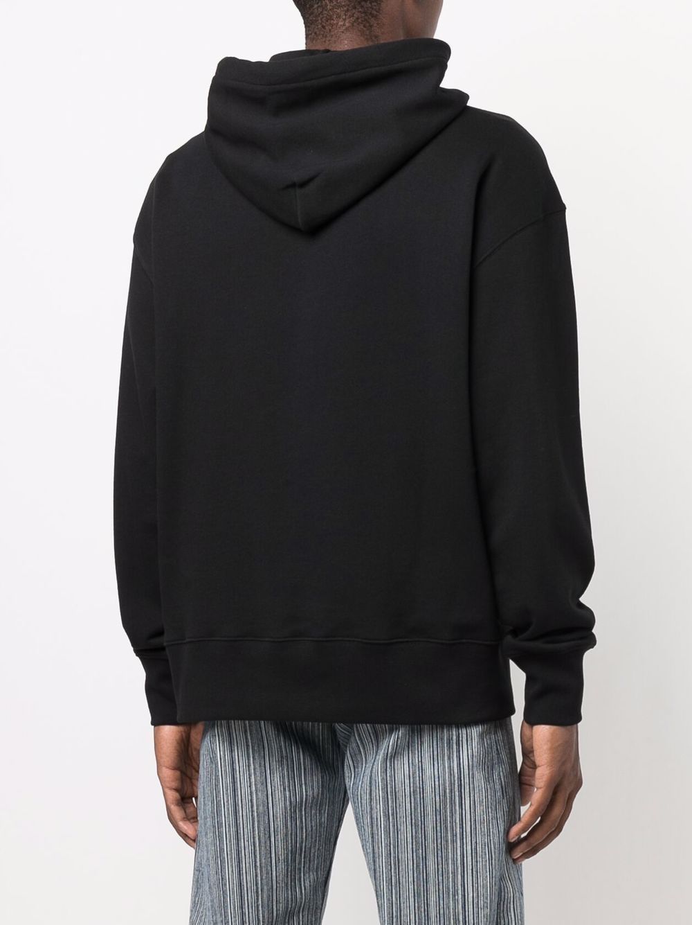Msgm Logo Print Cotton Hoodie In Black