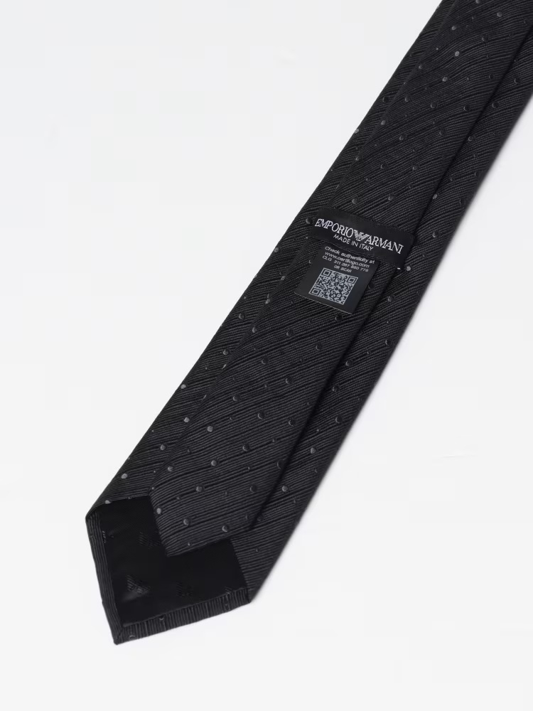 Emporio Armani Pointed Tie In Black