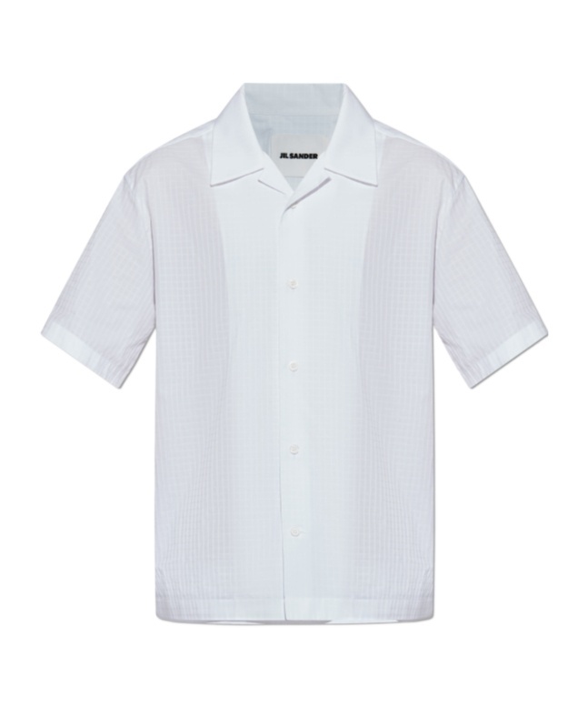 Jil Sander Lapel Collar Short Sleeves Organic Cotton Shirt With Tailored Fit