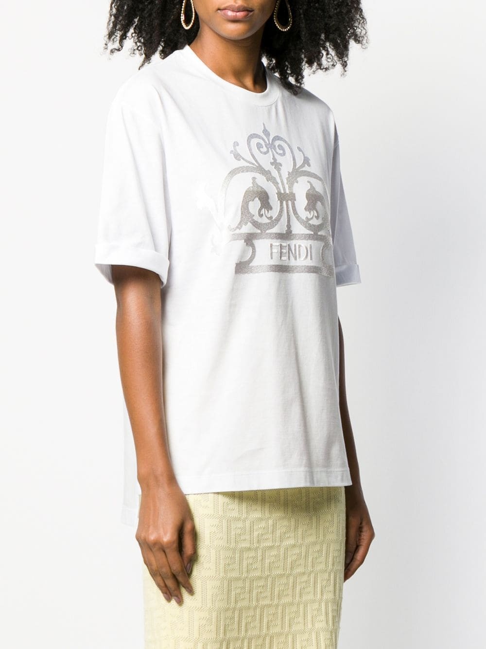 Fendi Gate Logo T-shirt In White