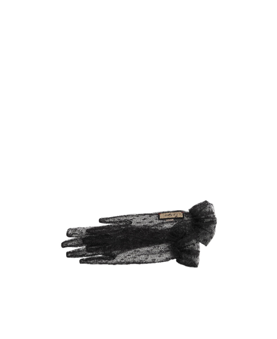 Gucci Embellished Tulle Gloves In Gray