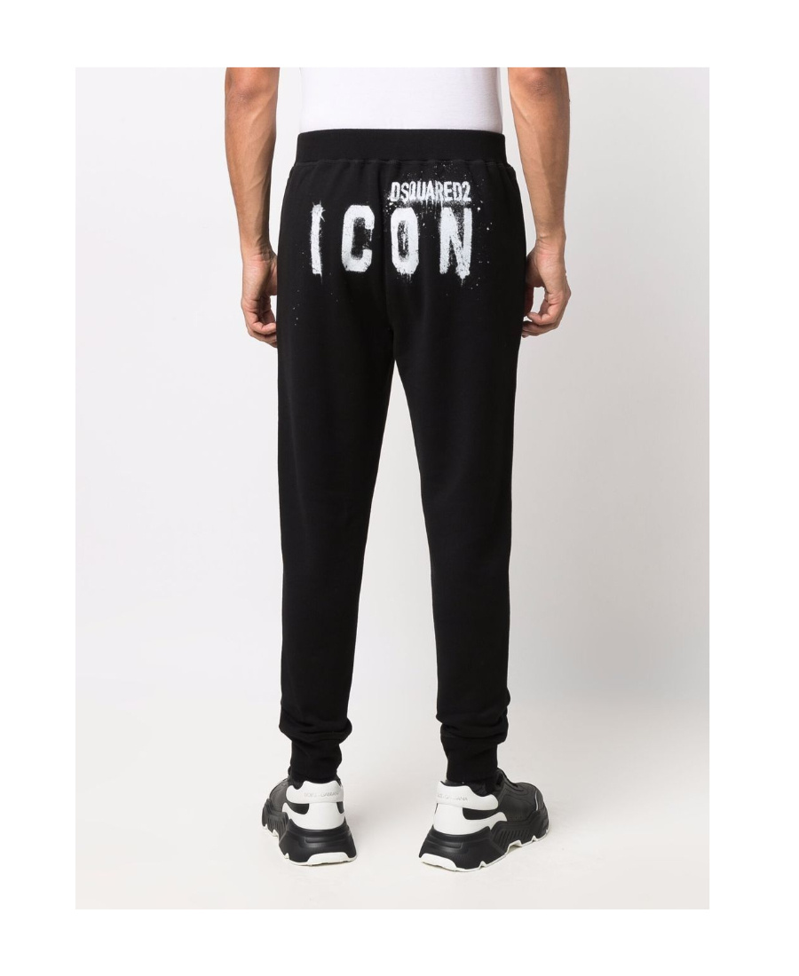 Dsquared2 Logo-print Cotton Joggers In Black