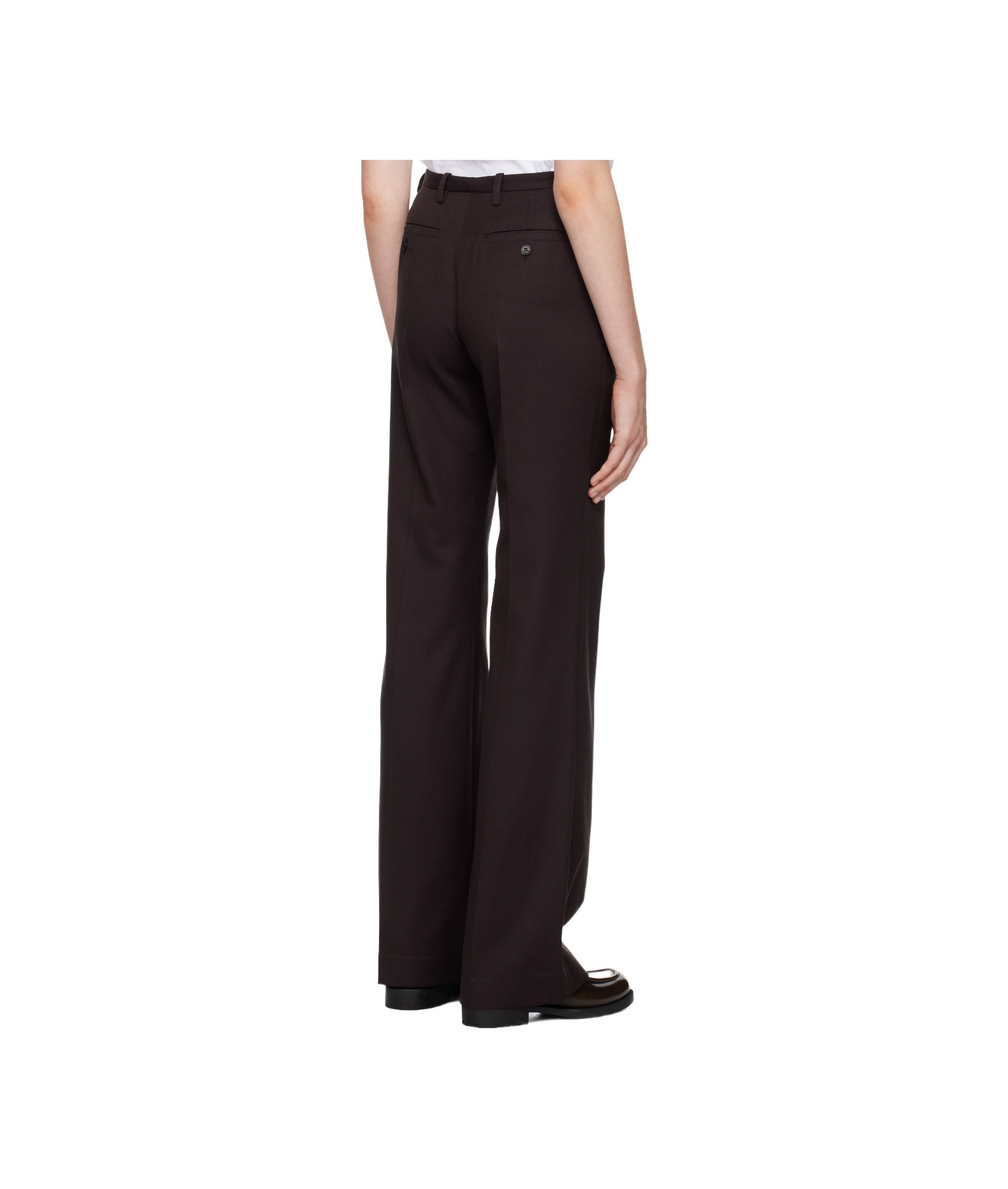 THE FRANKIE SHOP PURPLE LYRA FLARED TROUSERS