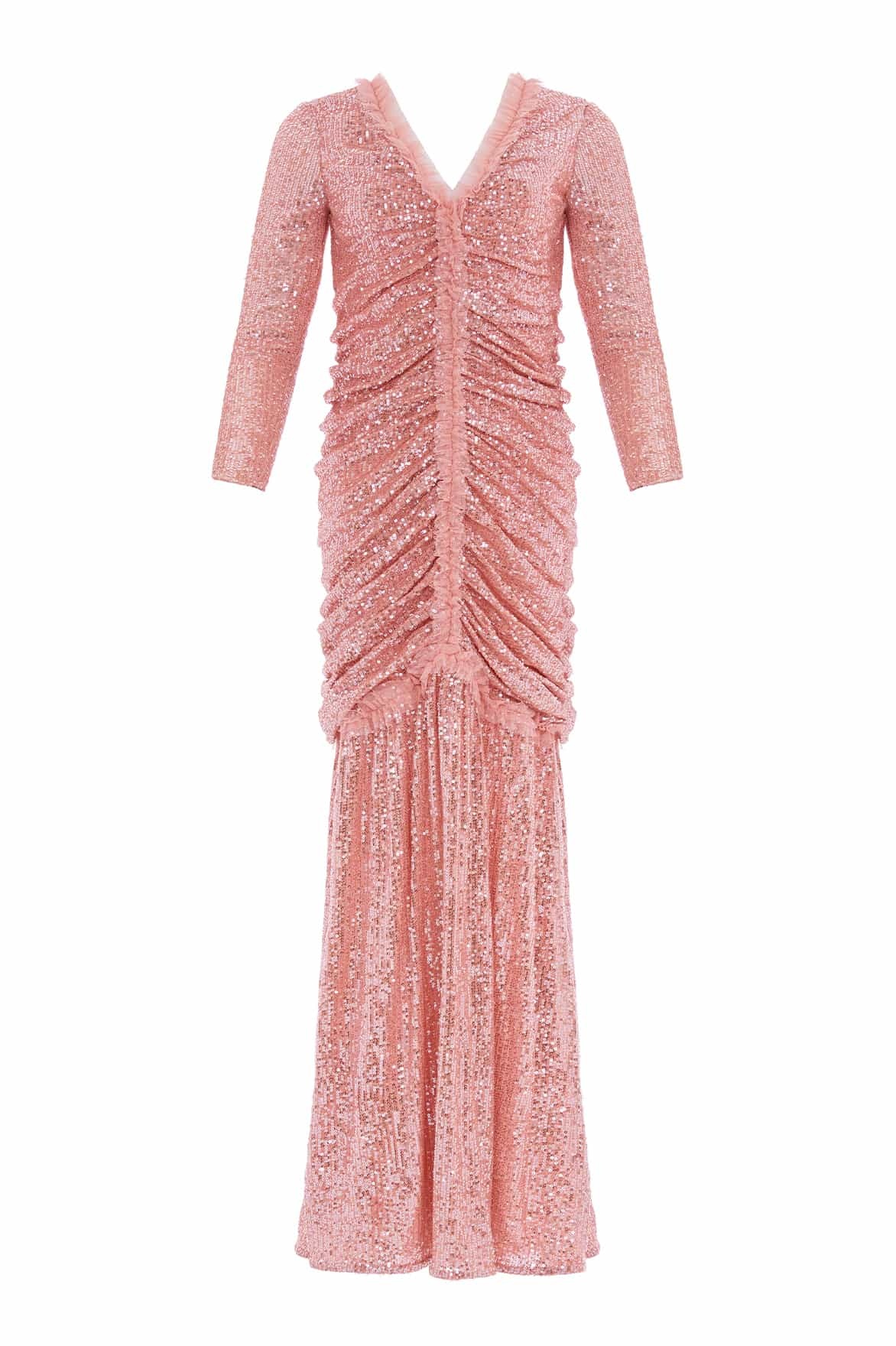 Needle & Thread Long-sleeved Dress In Pink